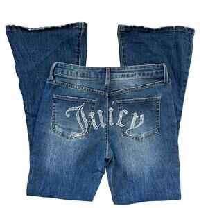 Juicy Couture Lunita Jeans Women’s 9/29 Flare Rhinestone “Juicy” Pocket Denim